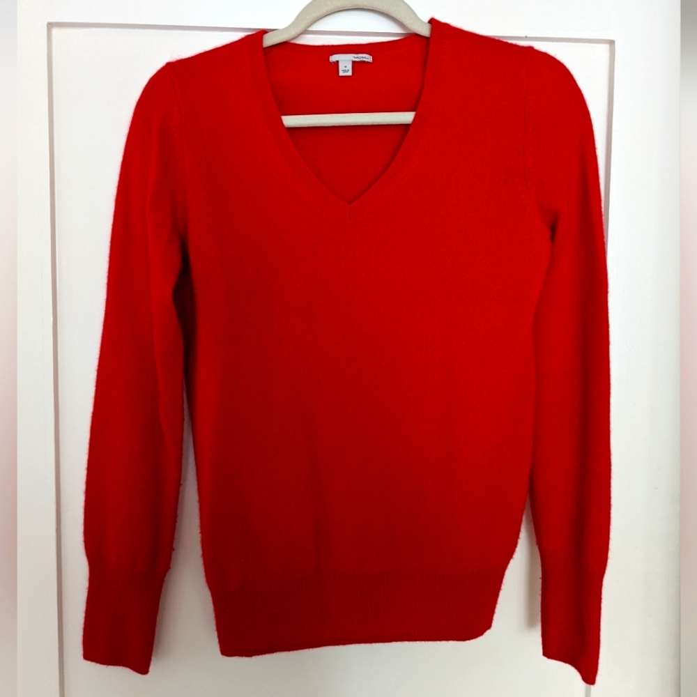 Red Cashmere Halogen Sweater